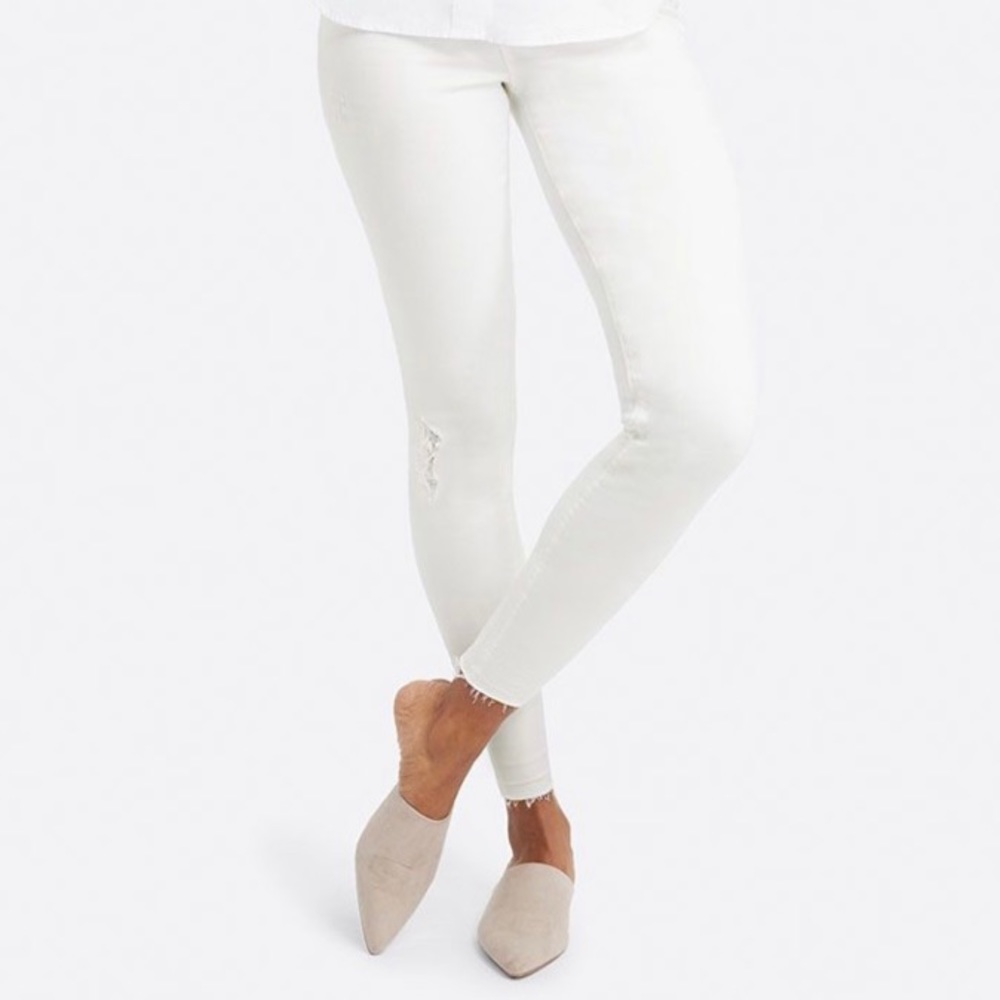 NWT SPANX White Distressed Skinny Jeans - XS